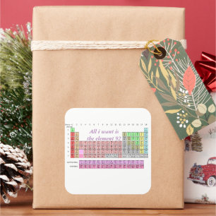 Leraar scheikunde - Periodiek systeem Wetenschapsl Vierkante Sticker