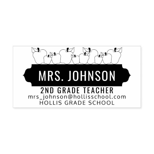 Leraar school - Apple Design Rubberstempel (Afrduk)