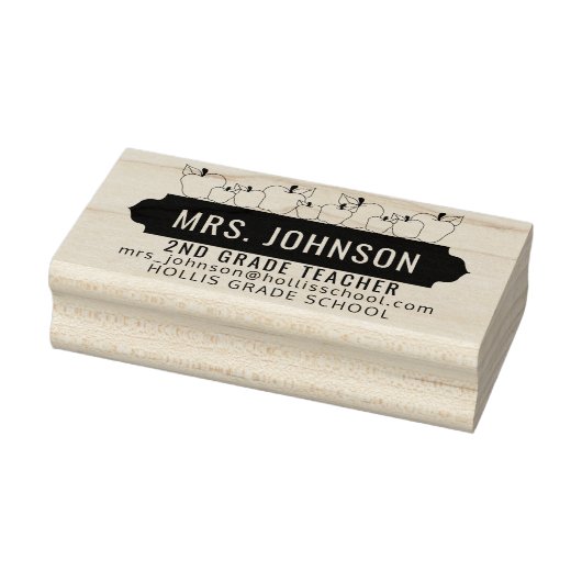Leraar school - Apple Design Rubberstempel (Stempel)
