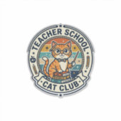 Leraar School Kat Cute Kitty Design - Leraar Sch Sticker (Voorkant)