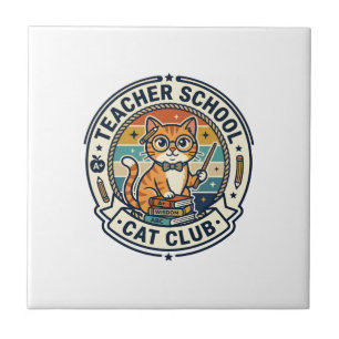 Leraar School Kat Cute Kitty Design - Leraar Sch Tegeltje