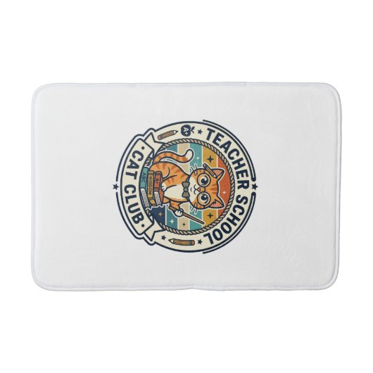 Leraar School Kat Cute Kitty Ontwerp - Leraar Sch Badmat (Voorkant)