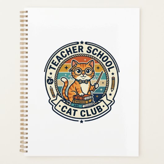 Leraar School Kat Cute Kitty Ontwerp - Leraar Sch Planner (Voorkant)