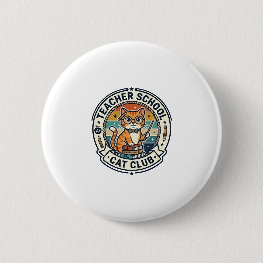 Leraar School Kat Schattig Kitten Ontwerp - Leraar Ronde Button 5,7 Cm (Voorkant)