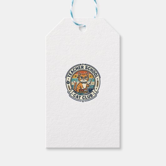 Leraar School Kat Schattig Kitty Ontwerp - Leraar Cadeaulabel (Voorkant)