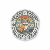 Leraar School Kat Schattig Kitty Ontwerp - Leraar Sticker (Voorkant)