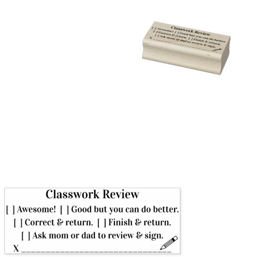 Leraar School Klaswerk / Huiswerk Grading Rubberstempel (Gestempeld)