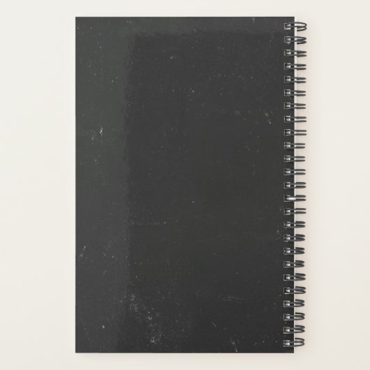 Leraar School Naam Rustieke Faux Chalkboard Zwart Planner (Achterkant)