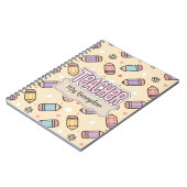 Leraar School Roze Potlood Patroon  Notitieboek (Linkerzijde)