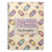 Leraar School Roze Potlood Patroon  Notitieboek (Voorkant)