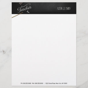 Leraar schoolbord briefhoofd