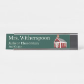 Leraar Schoolhouse Chalkboard Kleur Naam Bord Bureau Naambordje (Voorkant)