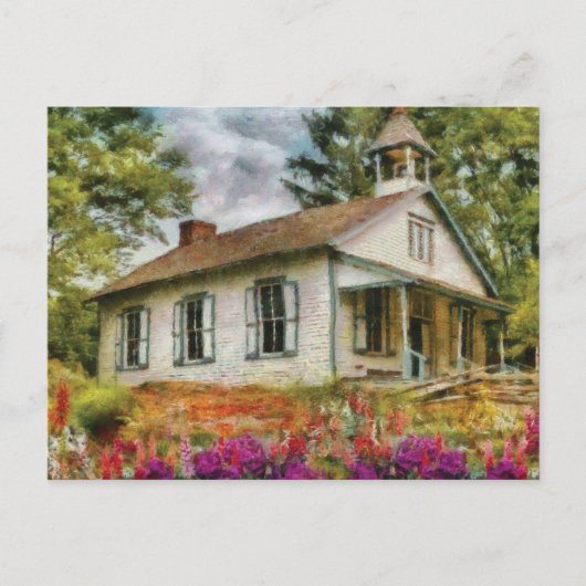 Leraar - Schoolhuis Briefkaart (Voorkant)