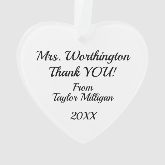 Leraar/schoolpersoneel - Dank u Ornament (achterkant)