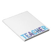 Leraar Script Naam Blauw en Paars Heren Notitieblok (Schuin)