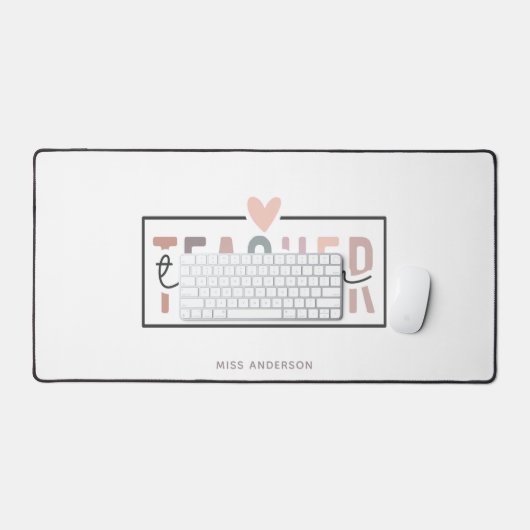 Leraar Script Typografie Modern Gepersonaliseerde  Bureaumat (Keyboard & Muis)