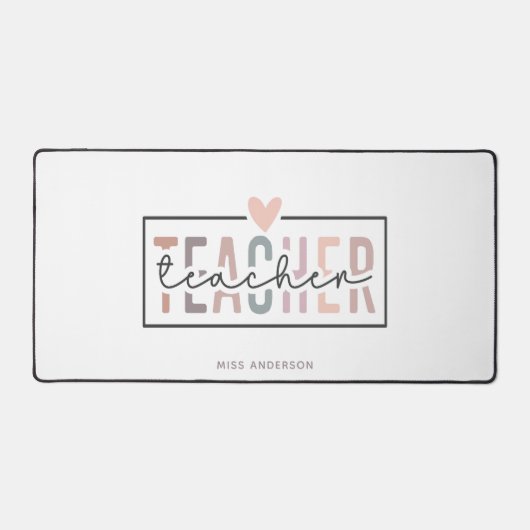 Leraar Script Typografie Modern Gepersonaliseerde Bureaumat (Voorkant)