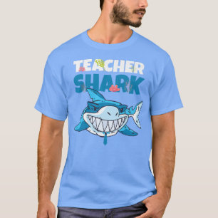 Leraar Shark Funny Blue Smiling Sharp Teeth Fish T-shirt