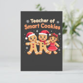 Leraar Slimme Cookies Onderwijzen Kerstmis Ginger Bedankkaart (Staand voorkant)