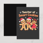 Leraar Slimme Cookies Onderwijzen Kerstmis Ginger Bedankkaart (Voorkant / Achterkant)