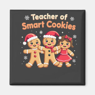 Leraar Slimme Cookies Onderwijzen Kerstmis Ginger Magneet