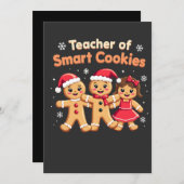 Leraar Slimme Cookies Onderwijzen Kerstmis Ginger Save The Date (Voorkant / Achterkant)