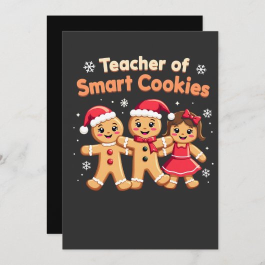 Leraar Slimme Cookies Onderwijzen Kerstmis Ginger Save The Date (Voorkant / Achterkant)