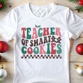 Leraar Slimme Cookies Retro Kerstmis Tri-Blend Shirt