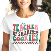 Leraar Slimme Cookies Retro Kerstmis Tri-Blend Shirt
