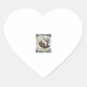 Leraar Sociale Wetenschappen T-shirt Spooky Brainy Hart Sticker