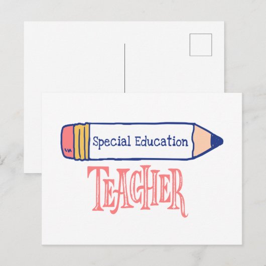 Leraar speciaal onderwijs potlood ontwerp briefkaart (Voorkant / Achterkant)