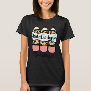 Leraar speciaal onderwijs Sped Ed Luipaard Potlood T-shirt