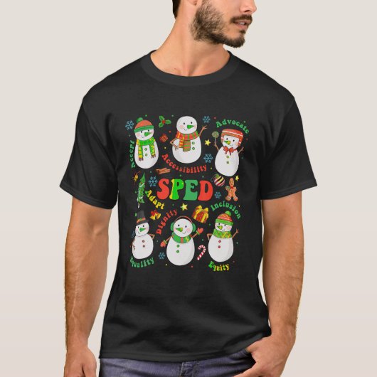 Leraar Speciaal Onderwijs SPED Vrolijke Kerstmis C T-shirt (Voorkant)