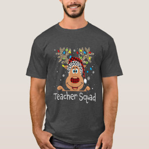 Leraar Squad Reindeer Funny Teacher Kerstmis Xma T-shirt
