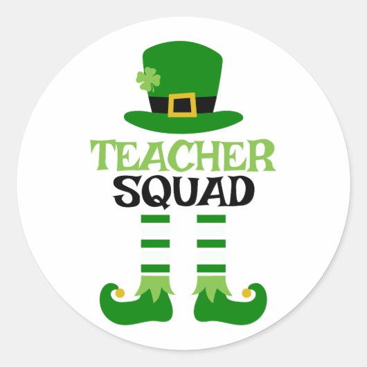 Leraar Squad St. Patrick's Day Ronde Sticker (Voorkant)
