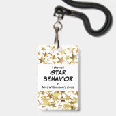 Leraar STAR GEDRAG Pupil Award Badge (Voorzijde met lanyard)