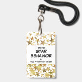 Leraar STAR GEDRAG Pupil Award Badge (Achterkant met lanyard)