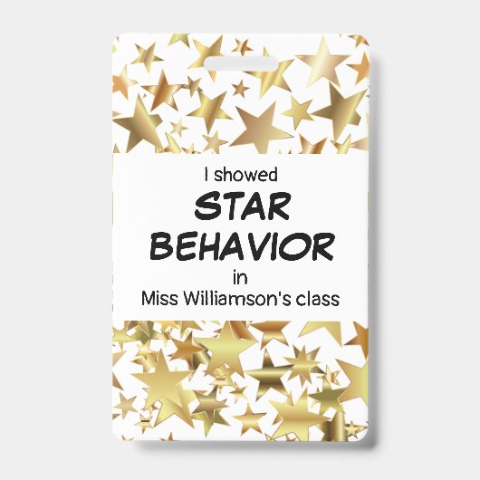 Leraar STAR GEDRAG Pupil Award Badge (Voorzijde)