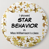 Leraar STAR GEDRAG Pupil Award Ronde Button 6,0 Cm (Voorkant)