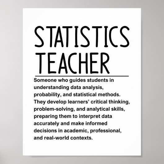Leraar statistiek poster (Voorkant)