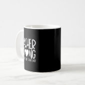 Leraar sterk - terug en beter dan ooit - terug koffiemok (Voorkant links)