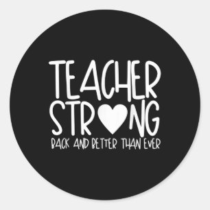 Leraar sterk - terug en beter dan ooit - terug ronde sticker