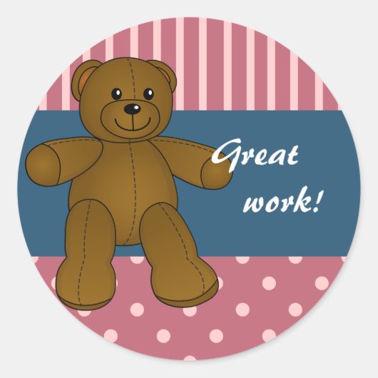 Leraar Sticker met leuke teddybeer (Voorkant)