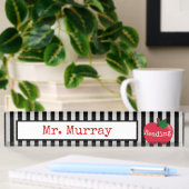 Leraar Striped Apple Desk Naambordje