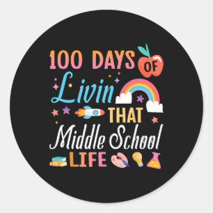 Leraar student 100 dagen van het leven 'dat midden ronde sticker