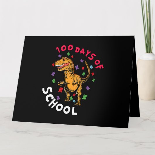 leraar student 100e dag dinosaurus 100 dagen van s kaart (Voorkant)