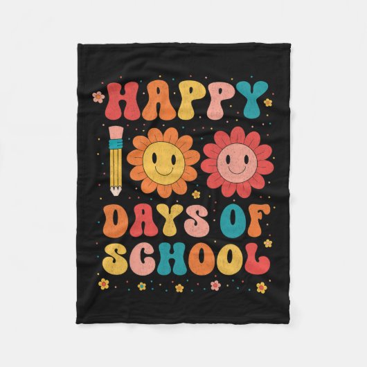 leraar student 100e dag van de school gelukkig 100 fleece deken (Voorkant)