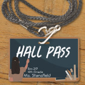 Leraar Student Chalkboard Classroom Hall Pass Badge