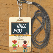 Leraar Student Classroom Chalkboard Hall Pass Badge