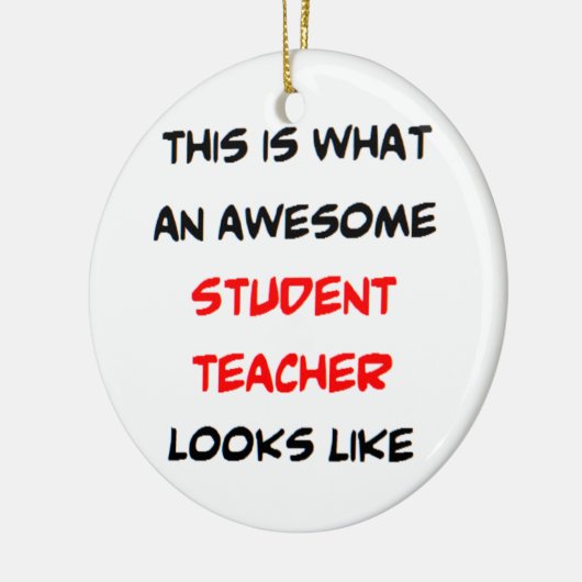 leraar student, geweldige keramisch ornament (Links)